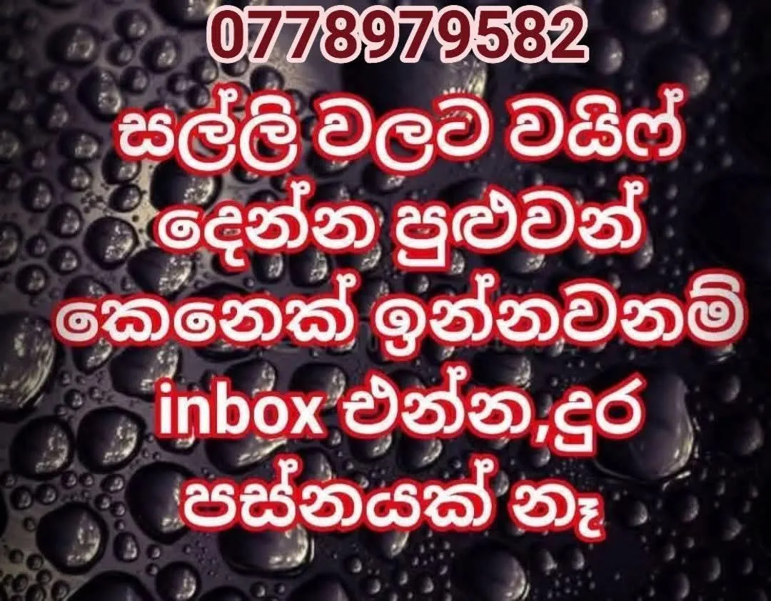 පිරිමින් කතා කරන්න එපා සල්ලි වලින් උදව් කල හැක දිගු කාලින සම්බන්දයකට කපල් එකක් හො කාන්තාවක් සොයමින් මම අව්රුදු 32ක වැදගත් රැකියාවක් කරන කෙනෙකි femdom,slave,punishment කැමති යුවලක් හො කාන්තාවක් සොයමි,ඔබට කවදාවත් නොවිදපු වෙනස්ම ආකාරයේ අත් දැකීමක් ලබා ගත හැක 3some,hurd fuck,anal fuck,feet foot fun,full body massage linking,dominant කොළබ,කළුතර,ගම්පහ,මාතර,ගාල්ල,නුවර,කුරුණෑගල,අනුරාධපුර,පොළොන්නරුව,අබිලිපිටිය හො ලංකාවේ ඕනෑම තැනකින් පස්නයක් නෑ රහශ්ය බාවය 100%0778979582